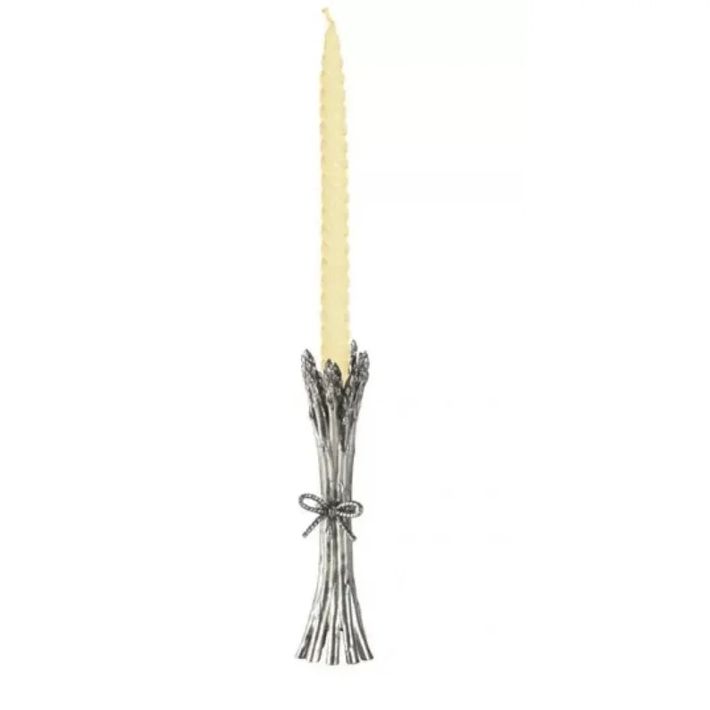 Vagabond‎ House Pewter Asparagus Candlesticks Farmers Market Candle Holder Pair